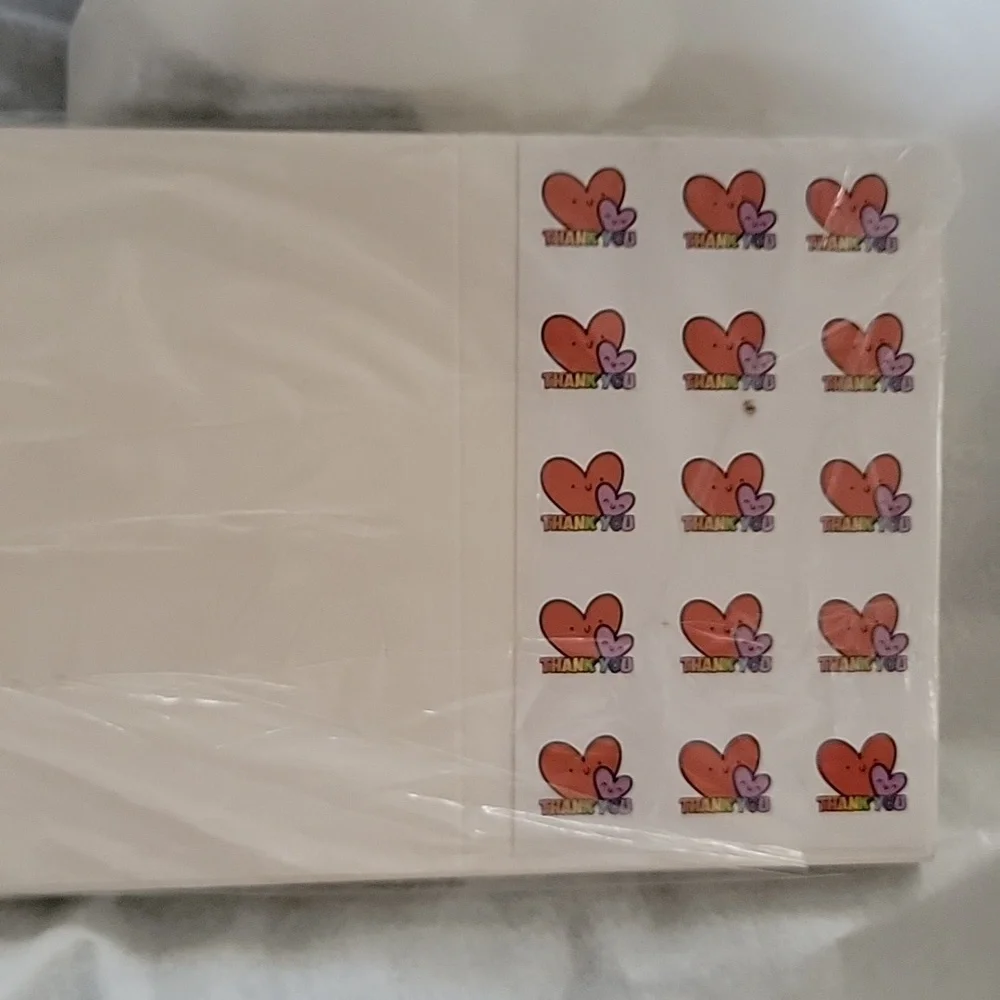 🍎 24 Pack Thank You Cards Stickers Blank Envelopes Appreciation Rainbow Heart